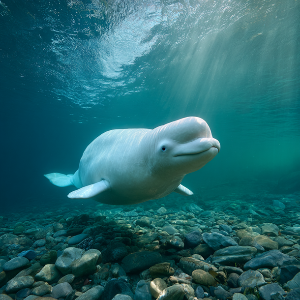 Beluga whale portrait