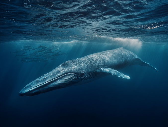 Blue Whale swimming