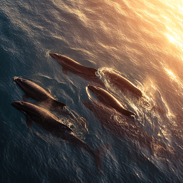 Pod of pilot whales