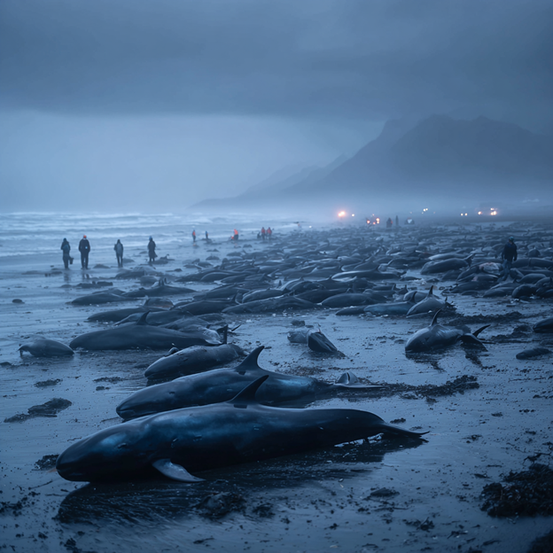 Pilot whale stranding